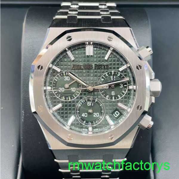 Famous AP Wrist Watch Royal Oak Series 26240st Precision Steel Green Green Mens Fashion Loisir Business Sports Back Transparent Mechanical Watch