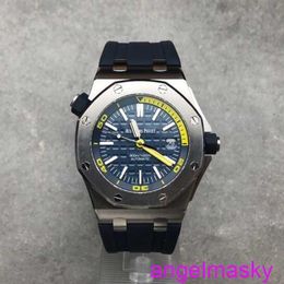 Famous AP Wristwatch Royal Oak Series Offshore Série Blue Plate Rubber Band Automatic Mechanical Mens Precision Steel Material Diamètre 42mm Luxury Watch