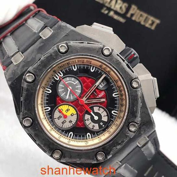 Famoso reloj de pulsera AP Royal Oak Offshore Series Forged Carbon Black Ceramic Titanium 26290IO Edición limitada Reloj mecánico automático para hombre