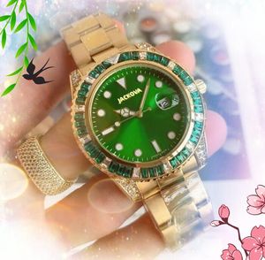 Célèbre Date automatique hommes montres de luxe mode hommes diamants colorés anneau grand cadran mouvement à Quartz horloge fermoir original analogique décontracté chaîne Bracelet montre-bracelet