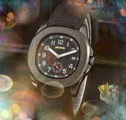 Beroemd groot klassiek designer horloge 41 mm luxe mode eiken Ruabber band ketting armband sub-wijzerplaten werkende mannen vierkante vorm quartz uurwerk horloge geschenken