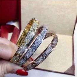 Famosos grandes brazaletes de plata Love Diamond Bracelet Designers Simple Women Men Jewelry Pulseras de acero Uniesex Titanium Gold Silver Rose Plated 18K Gold Wedding brazalete