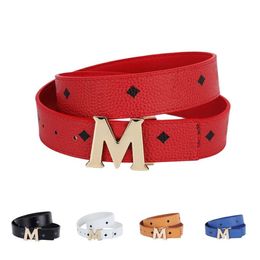 Beroemde merkbanden Designer Fashion Letter M buckle heren taille riem klassieke luxe luxe topkwaliteit man/jongen zwart wit rood blauw gele riem tailleband topselling