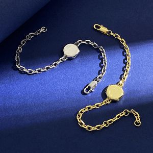 Célèbre Marque Designer De Luxe En Laiton Collier Bracelet Texture En Métal Pendentif Hexagonal Gravure Lettres Or Argent Deux tons Femmes Charme Bijoux Soeurs Cadeau