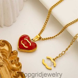 Beroemde merkontwerper Hangerse nekhalte 18K Gold vergulde hartvorm Pendant Link C Letters kettingen voor vrouwen Girls Valentijnsdag Moedersdag Juwelier Geschenken