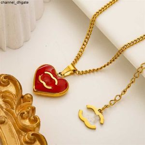 Beroemde merkontwerper hanger Neckalce 18K vergulde hartvorm link C letters kettingen voor vrouwen meisjes Valentijnsdag moeders sieraden geschenken