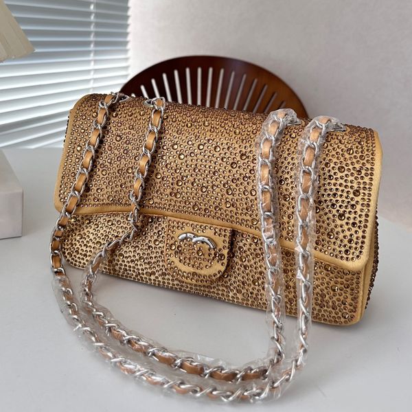 Bolsas de cuerpo cruzadas de moda famosas para mujeres de moda lujosa Flash Diamond Paris 9a Bolso de hombro NUEVA CAPACIDAD DE ALTA MENSAJE BOLSO MENSAGEN