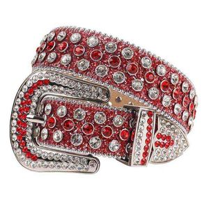 Beroemde Merk Diamond Studded Riem Western Cowboy Jeans Sparkle Mannen PU Lederen Riem Luxe Designer Rhinestone Riem voor Dames Man AA220312