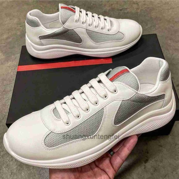 Famous Brand Men Americas Cup Sneakers Chaussures Tissu technique Couiner Couir Mesh Mesh Breathable Casual Walking Discount Footwear Eur 38-46 avec boîte