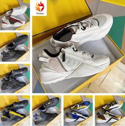 Famous Brand Men Flow Slip-On Sneakers Chaussures Chaussures Men de base de zip Side-Zip Nylon Lacets élastiques Sole Sole Tissus extérieurs Sports Eu 38-46 Boîte d'origine