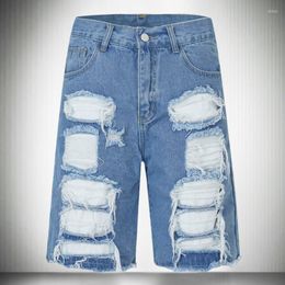 Beroemde merk Herenjeans Slim Fit Mode Heren Designer Trendy Denim Shorts Trip Club Big Pantalones