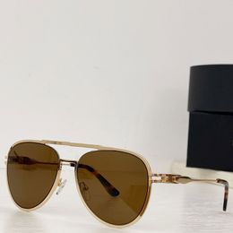 Gafas de sol de marca famosa, diseñador personalizado, marca masculina, para hombre, para mujer, estilo piloto, patas de espejo de metal con logotipo, lentes doradas, gafas de sol de conducción UV400 con caja SPA54Z
