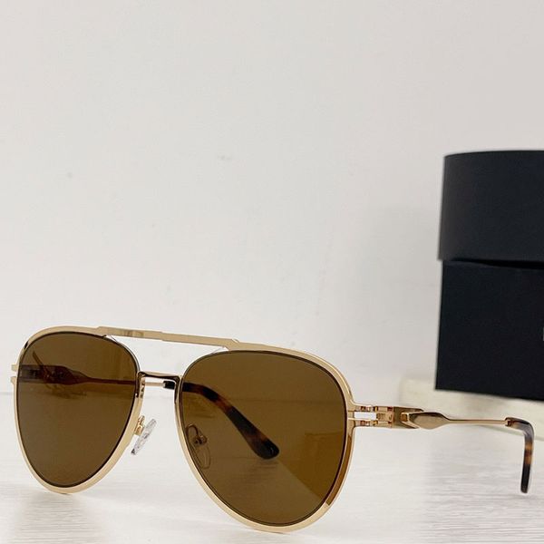 Lunettes de soleil de marque célèbre designer personnalisé marque masculine hommes femmes style pilote jambes de miroir en métal avec logo lentille dorée UV400 lunettes de soleil de conduite avec boîte SPA54Z