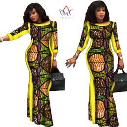 Vestidos de brandcasuales famosos ropa africana de nuevo estilo para mujeres bazin riche plus tallas reales estampados 100% vestidos de algodón wy304