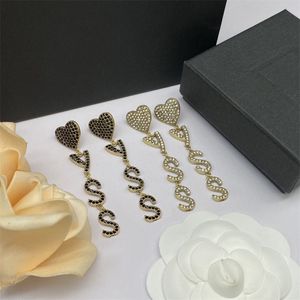 Beroemde merkdesignerbrief hangers oorbellen ontwerper Dangle Studs hart diamant vrouwen hangt oorbel luxe oorhoepels meisjes sieraden y oorring