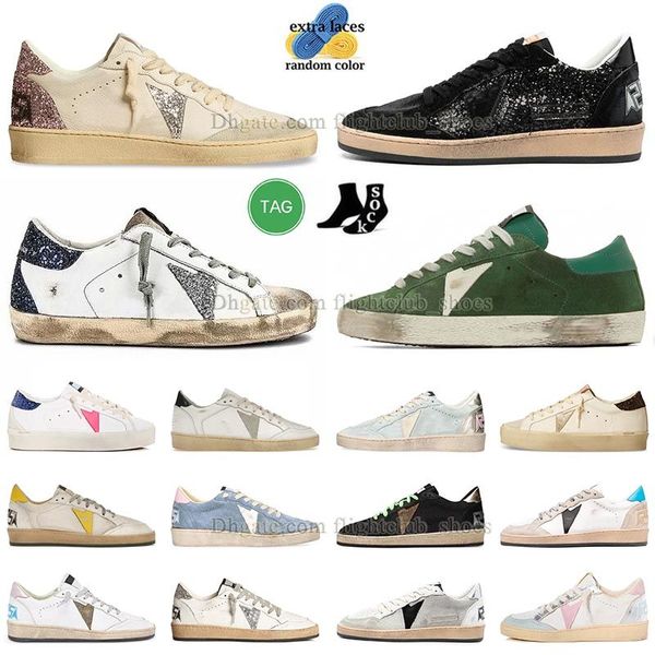 Feary Casual Shoes Golden Sneakers Go Designer Shoes Star Sneaker Ball Luxury Luxury White Do Old Dirty Outdoor Shoes Taille 35-46 Italie Brand Platform Locage