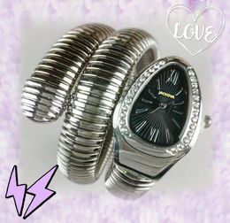 Célèbre classique abeille serpent simple montre de loisirs tout en acier inoxydable cristal diamants bague montres femmes mouvement à quartz dames haut de gamme qualité bracelet montres table