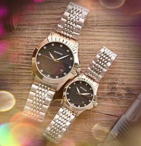 Célèbre classique de luxe de mode cristal femmes hommes montres 38mm 28mm complet en acier inoxydable 316L calendrier de ceinture bracelet à quartz couple cadeaux montre-bracelet