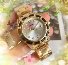 Famoso reloj clásico 41 mm Lujo Arco iris Colorido Cristal Diamantes Reloj Hombres Romántico Estrellado Resistente al agua Cuarzo-Batería Reloj de pulsera relogio masculino