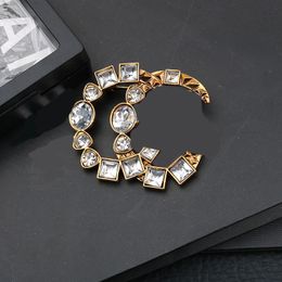 Beroemde Ontwerp Luxe Designer Broche Vrouwen Brief Vierkante Diamanten Broches Pak Pin Vergulde Mode-sieraden Kleding Decoratie Hoge Kwaliteit Accessoires