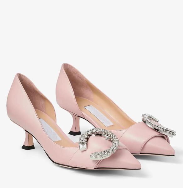 Design célèbre Femmes Melva Dorsay Sandales Chaussures pointues Points à talons hauts Sandalias Bas Blanc Black Pink Lady Elegant Walking EU35-43