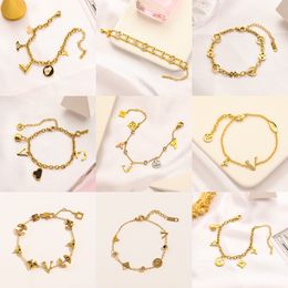 Célèbre Designer Bracelets De Luxe Chaîne En Or De Mode Bijoux Fille Perle Lettre Serrure Amour Bracelet Premium De Noce Bijoux Accessoires