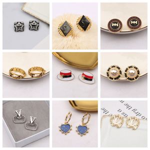 Beroemde ontwerper oorbel merkletter oorstudeer elegante retro ronde oorbellen voor bruiloftsfeestje cadeau sieraden accessoires 20style