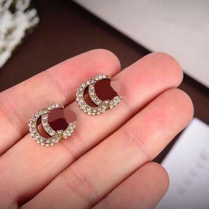 Beroemde Designer Oorbel Merk Brief Oor Stud Vrouwen Retro Volledige Diamanten Oorbellen voor Bruiloft Cadeau Sieraden Accessoires 20 stijl