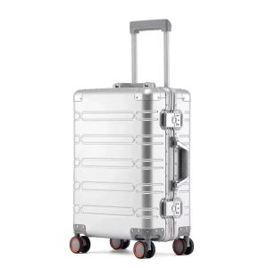 Beroemde Designer Bagage Set kwaliteit lederen koffer tas, universele wielen draag-ons, raster reizen tale quot inch aluminium koffer business tr