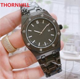 Beroemde designer heren skelet wijzerplaat horloge 42 mm quartz uurwerk klassiek 42 mm volledig roestvrijstalen band topkwaliteit polshorloges saffier super mannelijke klok stopwatch