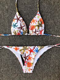 Célèbre designer sexy bikini bur Strap transparent étoile imprimement du maillot de bain mode plage Summer Biquini féminin 316758