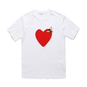 Célèbre designer t-shirt Red Love Hear tees hommes femmes mode jouer couple t-shirt décontracté à manches courtes t-shirts d'été streetwear hip-hop hauts vêtements imprimés # C098