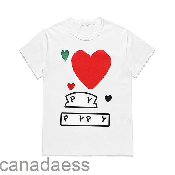 Famosa camiseta de diseñador Red Love Hear Tees Mens Play Fashion Play Pareja Camiseta de manga corta Camisetas de verano STREETWear Hip-Hop Tops Estampado #C156