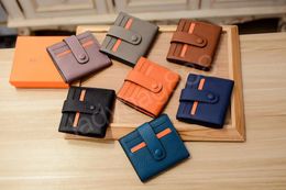 Porte-cartes en cuir avec clip de carte de marque de luxe célèbre portefeuille de concepteur