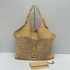 Sac à bandoulière célèbre designer pour femmes yslbaggss raffias paille sac fourre-tout raffias paille sac à main grand sac de plage classique sac de plage paille