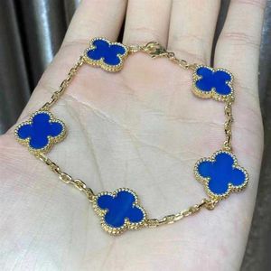 Designers célèbres conçoivent de magnifiques bracelets pour chanceux bracelet de fleur d'herbe à quatre feuilles en or épaissie avec un vnain commun