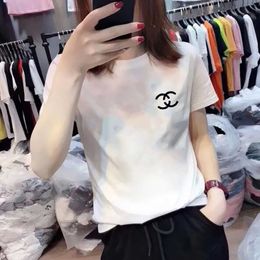 Beroemde ontwerpers van toepassing voor Naier Fuxiang Womens Clothing Co Branded Silk Cotton korte mouwen T-shirt Geschikt voor dames 2024 Summer Top