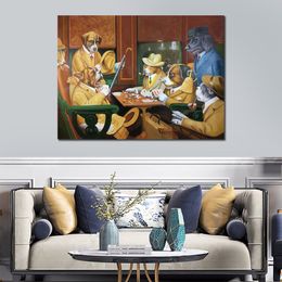 Beroemde honden canvas kunst zijn station en vier azen Cassius Marcellus Coolidge schilderij handgemaakte woonkamer decor