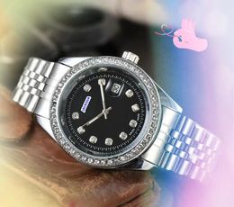 Beroemde modeheren dames unisex horloges auto date zakelijke casual klok Japan Quartz beweging Volledige roestvrijstalen band diamanten ring dot armband Watch cadeaus