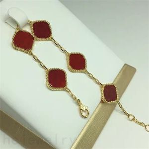 Beroemde klavertje vier charmes armbanden geen vervaging metaal mode delicate dames sieraden verguld goud zilver designer armband zwart groen rood ZB002