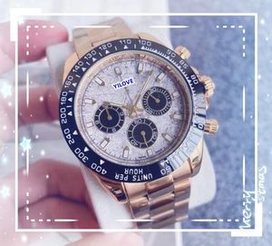 Célèbres montres fonctionnelles complètes chronomètre pour hommes tous cadrans travail quartz chronographe horloge solide bracelet de chaîne en acier inoxydable solide
