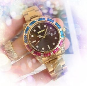 Beroemde Hoge Kwaliteit Leger Militaire Luxe Horloge Mode Kristal Kleurrijke Diamanten Ring Mannen Horloges Vrouwen Quartz Grote Grote Wijzerplaat Dames jongen Armband Horloge Geschenken
