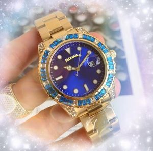 Beroemde hoge kwaliteit klassieke luxe horloge mode kristal kleurrijke diamanten ring mannen horloges vrouwen quartz grote grote wijzerplaat dames jongen polshorloge geschenken