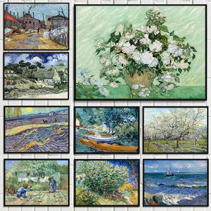 Célèbre impressionniste Vincent Van Gogh Affiches Affiches toile peinture à l'huile Sunflowers Wheat Field Wall Art Room Home Decoration