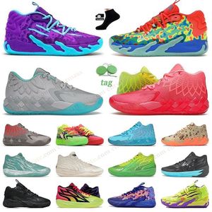 célèbre LaMelos Ball MB.01 02 03 Chaussures de basket-ball pour hommes Femmes Rick et Morty rose Digital Camo Queen City Gorange Nickelodeon Slime Red Galaxy baskets baskets