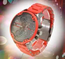 Célèbre luxe mode cristal grandes montres 50mm mouvement à Quartz rouge caoutchouc acier inoxydable ceinture de luxe populaire montre-bracelet cadeau