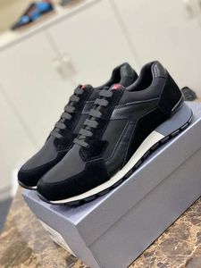 Célèbre luxe hommes chaussures décontractées FLY BLOCK baskets de course Italie classique bande élastique bas hauts noir bleu peau de vache concepteur léger tennis chaussures de sport boîte EU 38-46