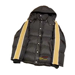 Beroemde luxe mannen Goose Down Jackets North Winter Coat Reflective Stripes Bread Classic Full Print Suit comfortabel en warme jas man
