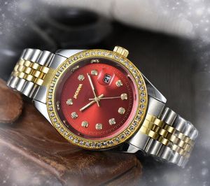 Beroemde luxe herenhorloges Dames hoge kwaliteit volledige diamanten ring Dweller drie pinnen klok keramische bezel quartz horloges Montre de luxe geschenken