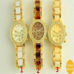 Famoso reloj de pulsera de moda femenina de la marca M, reloj de pulsera de acero inoxidable para mujer, cuarzo dorado, regalo de movimiento japonés wacthes302N